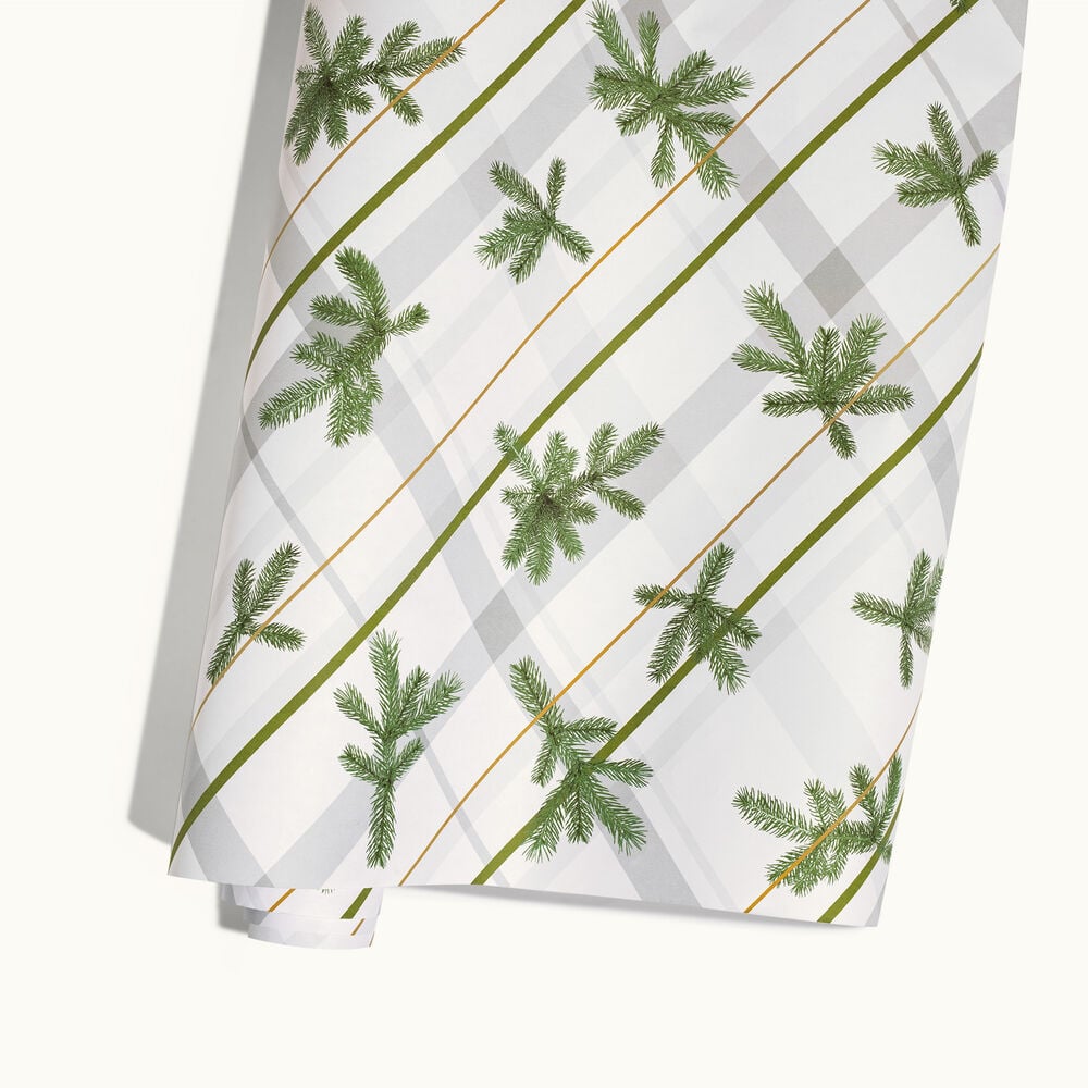 Frasier Fir Frosted Plaid Wrapping paper image number 0