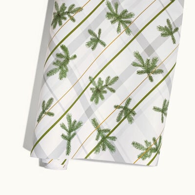 Frasier Fir Frosted Plaid Wrapping paper