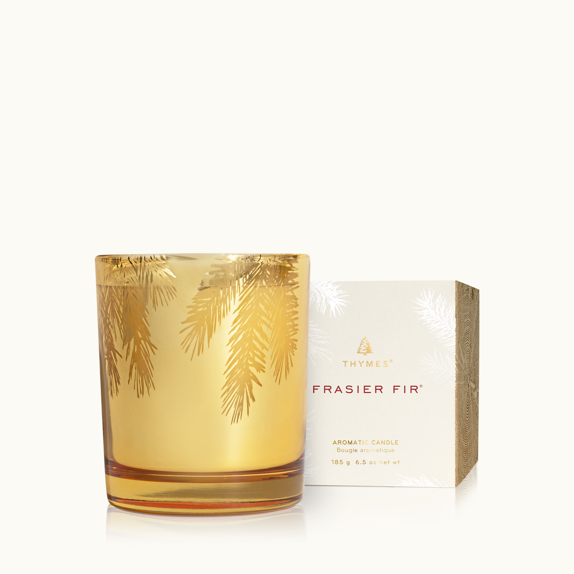 Thymes Frasier Fir Statement Poured Candle - Scented Candle with A Crisp  Home Fragrance - Pine Needle Design - Silver Candle Jar (6.5 oz)
