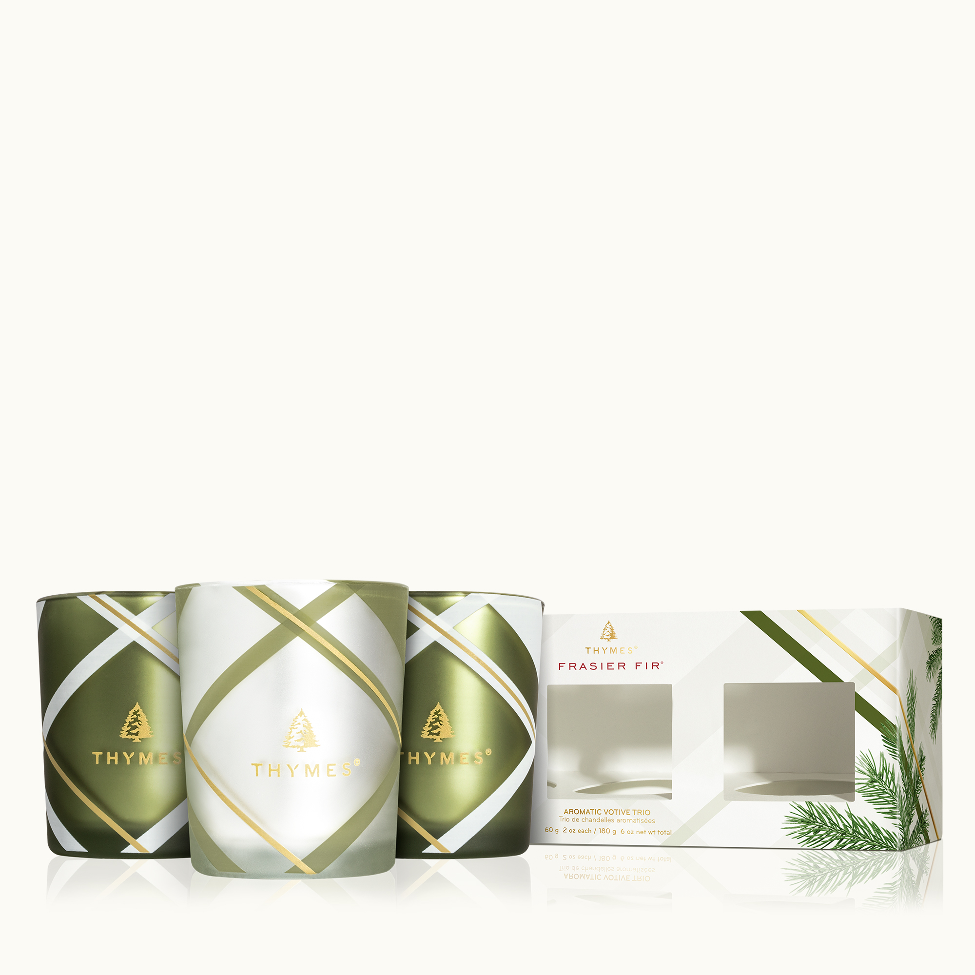 FRASIER FIR GLASS VOTIVE CANDLE by THYMES – FAN TAN HOME & STYLE